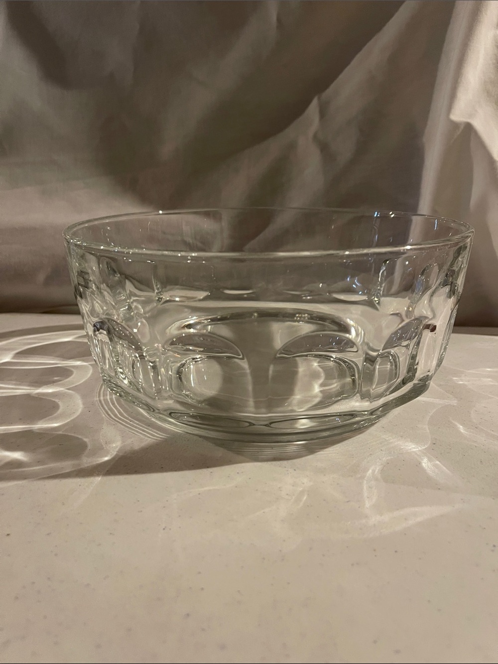 Vintage Clear Glass Serving Bowl